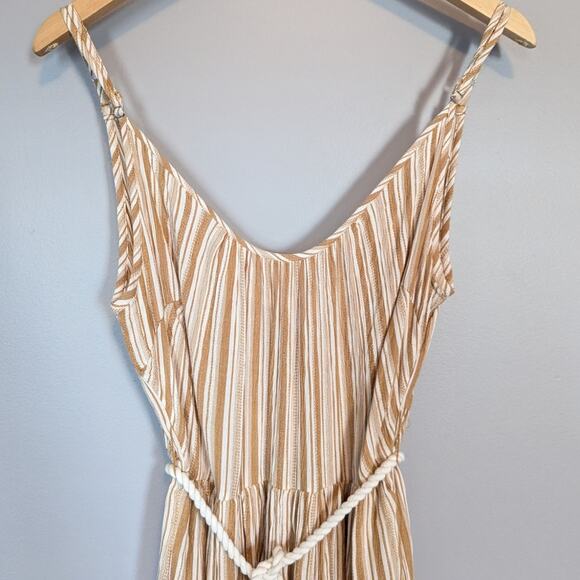 NWT Band of Gypsies Pant Jumpsuit Mustard Yellow Stripe size Small - Picture 3 of 8